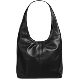 Piké Shopper echt Leder, Made in Italy, schwarz