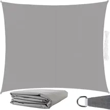 gardlov Sonnensegel Rechteckig 3x2 m für zuverlässigen Sonnenschutz Wasserdicht inkl. Befestigung Garten Strand Camping 23163, Farbe:Grau