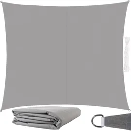 gardlov Sonnensegel Rechteckig 3x2 m für zuverlässigen Sonnenschutz Wasserdicht inkl. Befestigung Garten Strand Camping 23163, Farbe:Grau