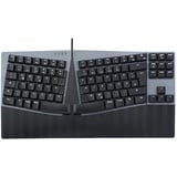 Perixx PERIBOARD-335 DE RD ergonomische mechanische Tastatur – Low-Profile Red Linear Switches – Programmierbare Funktion – Kompatibel mit Windows und Mac OS X – Deutsch QWERTZ Schwarz