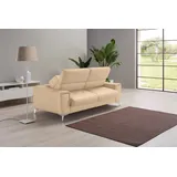 Egoitaliano "Francine Designsofa, Loungesofa mit Dauerschlaffunktion, Breite 233 cm", mit Bettfunktion, Leder »BULL« (champagner), Fußfarbe chrom beige