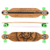 MAXOfit® Deluxe Longboard GeoLines Bambus/Ahorn No.40, Drop Through, 107 cm, 7 Schichten, ABEC11