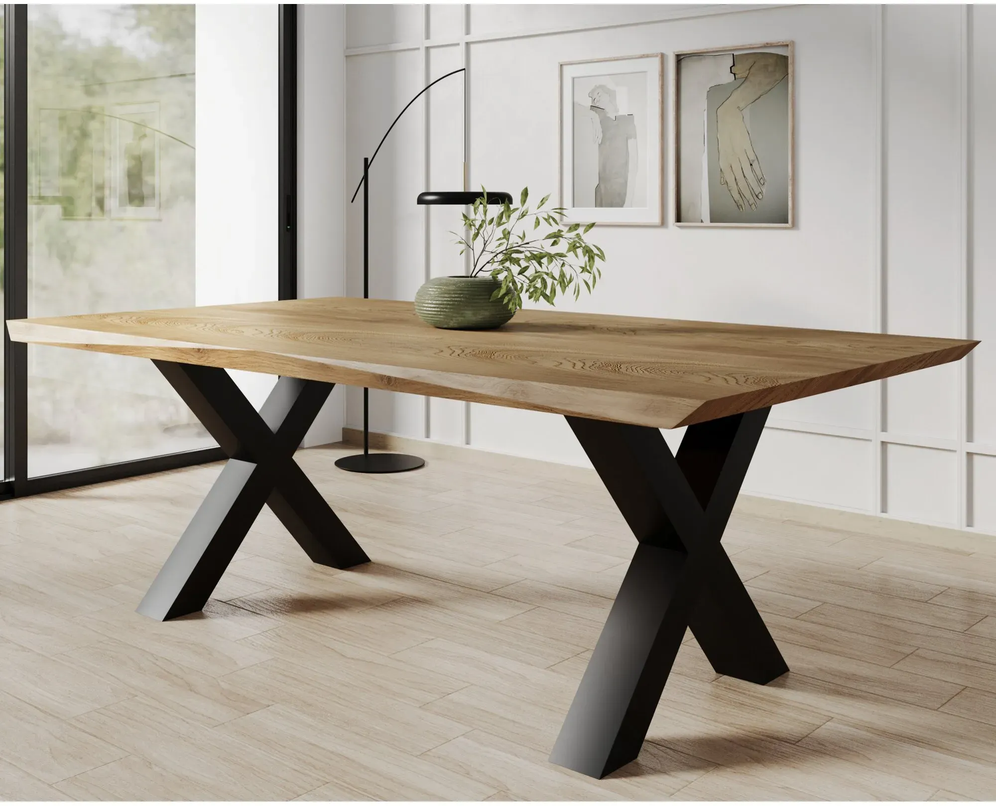 BlackWood »Table4YOU Phoenix« Wildeiche Massivholztisch Baumkante / Wildeiche rustik / 4 cm / 260x100 cm