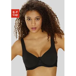 T-Shirt-BH NUANCE, Damen, Gr. 80, Cup D, schwarz, Jersey, Obermaterial: 85% Baumwolle, 10% Polyamid, 5% Elasthan, klassisch, BHs, mit Bügel und breiteren Trägern