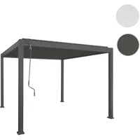 Mendler Alu Pergola HWC-N94, Lamellen-Pavillon Terrassenüberdachung, stabiles 10cm-Metall-Gestell 3x3m
