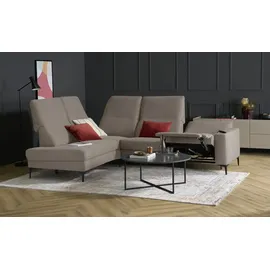 Max Schelling Eckcouch Mikrofaser 2-Sitzer Braun
