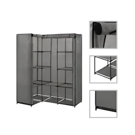 vidaXL Eckkleiderschrank Grau 130 x 87 x 169 cm