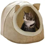 Jungengel Katzenzelt Katzenhöhle Katzenbett Katzenliege Hundehöhle Hundebett Tierbett beige|braun