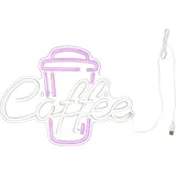 Star Trading LED-Wandleuchte ,plexy Coffee, Plexiglas, Usb, pink/weiß, 40x30cm