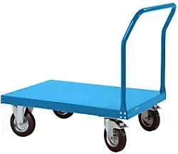 Manuflex Plattformwagen TRANSOMOBIL für 200 Kg mit Schiebestange Brillantblau 540 x 863 mm