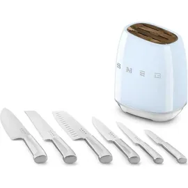 Smeg 50's Style Messerblock 6-tlg. Pastellblau