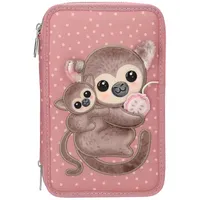 DEPESCHE 13323 TOPModel 3 Fach Federtasche mit Affen-Applikation JUICY