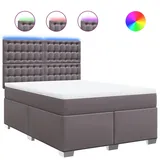 vidaXL Boxspringbett 140 x 200 cm Grau