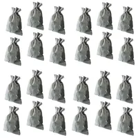 Organzabeutel24 befüllbarer Adventskalender Stoffsäckchen/Stoffbeutel/Schmuckbeutel 10x15cm (24-tlg), in 3 Farben verfügbar grau|silberfarben