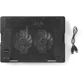 Nedis Notebook-Ständer, Anzahl Lüfter: 2 Stromversorgung über USB | Anzahl Winkel: 4 | 18 " | 1200 U/min | LED
