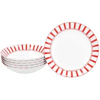 Mambocat Split rot 6er Set Suppenteller 450ml Porzellan 6