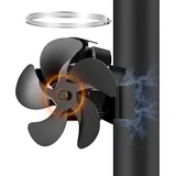 Dreamhigh® Kaminventilator Magnetisch, Ofenventilator Ohne Strom 5 Blätter, Leiser mit Ersatzring für zur Wärmeverteilung, Ventilator Kaminofen für Kaminofen, Kamin, Ofen, Holz, Ofenrohr