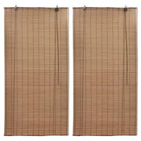 vidaXL Bambusrollos 2 Stk. 80x160 cm Braun