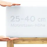 Wolkenfeld Spannbettlaken Jersey-Baumwolle-Elasthan 180 x 200 - 200 x 220 cm weiß