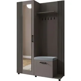 WFL GROUP Linaro Sitzbank 137x42x207 cm Grau