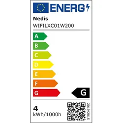 Nedis SmartLife Weihnachtsbeleuchtung - Vorhang - Wi-Fi - Warmweiss - 200 LED's - 3.00 m - Android / IOS
