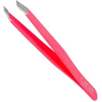 Canal Haarpinzette schräg pink rostfrei 95 mm