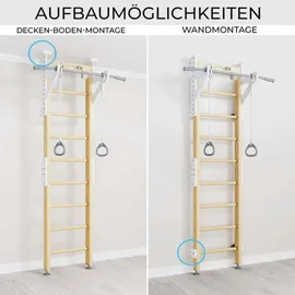 JEFlex ClimbMaxx Sprossenwand M6 aus Holz zur Verspannung zwischen Decke und Boden