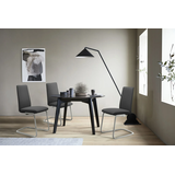 Polsterstuhl STRESSLESS "Laurel", grau (charcoal dinamica, schwarz matt), B:53cm H:92cm T:59cm, Microfaser DINAMICA (88% Polyester, 12% Polyurethan), Stühle, Polsterstuhl, Low Back, Größe M, mit Beinen aus Stahl in Schwarz matt