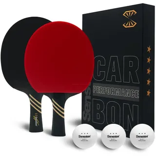 Senston Professional Tischtennisschläger mit Carbon Technologie,Tischtennisschläger Set für fortgeschrittene Spieler, Überlegene Kontrolle Tischtennisschläger für den Wettbewerb