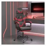 vidaXL Gaming-Stuhl Kunstleder Schwarz & Weinrot