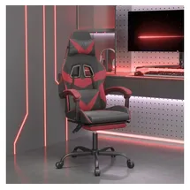 vidaXL Gaming-Stuhl Kunstleder Schwarz & Weinrot