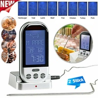 2x Digital Bratenthermometer BBQ Grill Funk Thermometer Küche Fleischthermometer