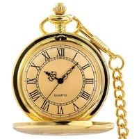 Ware aus aller Welt Taschenuhr Uhrenkette inklusive Quarz Sprungdeckeluhr, Herrenuhr Vintage - Design goldfarben