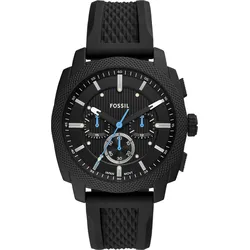 Chronograph FOSSIL "MACHINE (NEW GENERATION)", schwarz, Armbanduhren, Herren, Quarzuhr, Armbanduhr, Herrenuhr, Lederarmband, analog