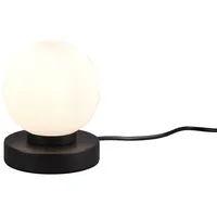 MeineWunschleuchte Tischleuchte, Kugel Glasschirm Weiß - led Nachttischlampe, Dimmfunktion,