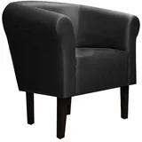 FORTISLINE Clubsessel Loungesessel Cocktailsessel Monaco 2" Kunstleder W425_10 (Schwarz)