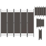 vidaXL Raumteiler »Paravent Trennwand Spanische Wand »5-tlg. Raumteiler Anthrazit 200 x 180 cm«, schwarz