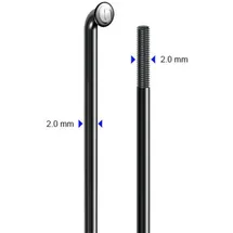 Messingschlager Speiche 282mm Ø2,0mm schwarz 100 Stück Edelstahl