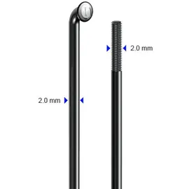 Messingschlager Speiche 282mm Ø2,0mm schwarz 100 Stück Edelstahl