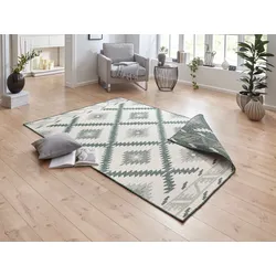 Teppich NORTHRUGS "Malibu Wendeteppich" Gr. 3, grün, B:120cm H:5mm L:170cm, Kunstfaser, Teppiche, In-& Outdoor, Wetterfest, Balkon, Läufer, Wohnzimmer, Wasserfest