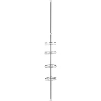 THINFAR Teleskop Badezimmerregal, Duschregal Höhenverstellbar Eckregal Dusche mit Körben ohne Bohren, Größe verstellbar von 110 bis 280 cm (4 Schichten, Edelstahl)