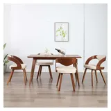 vidaXL Esszimmerstühle 4 Stk. Creme Bugholz und Kunstleder