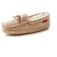 Reissner Lammfelle Hausschuh Modell Moccasin Mokassins aus Merino Lammfell Farbe beige Größe 44