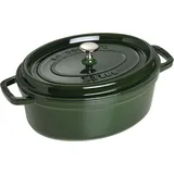 Staub Cocotte 29 cm oval basilikumgrün