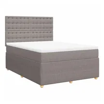 vidaXL Boxspringbett mit Matratze Taupe 140x200 cm Stoff
