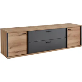VOLEO TV-Lowboard 226,4x54,0x40,0 Weiß Hochglanz/Glas Holzwerkstoff