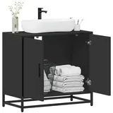 vidaXL Waschbeckenunterschrank Schwarz 65x33x60 cm Holzwerkstoff