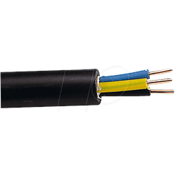 NYY J5X1,5 25M - Erdkabel NYY-J - 5 x 1,5 mm2, sw, 25 m