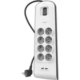 Belkin Steckdosenleiste 2 m Weiß/Schwarz 8 St.