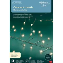 Lumineo Compact Twinkle 960 LED 12 m warm weiß, Silberdraht -